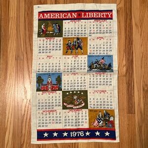 VTG Bicentennial 1976 Tea Towel Calendar